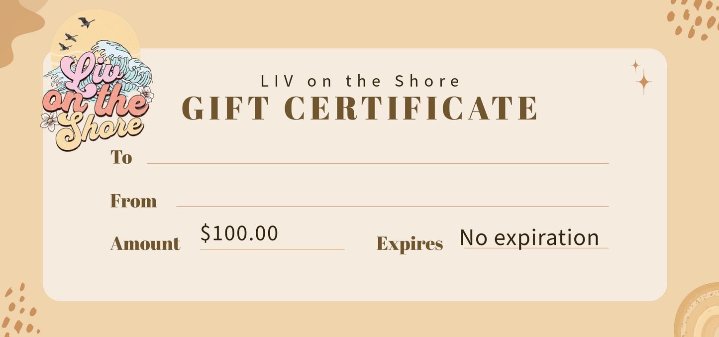 LIV on the Shore Gift Card---Perfect for EveryBODY