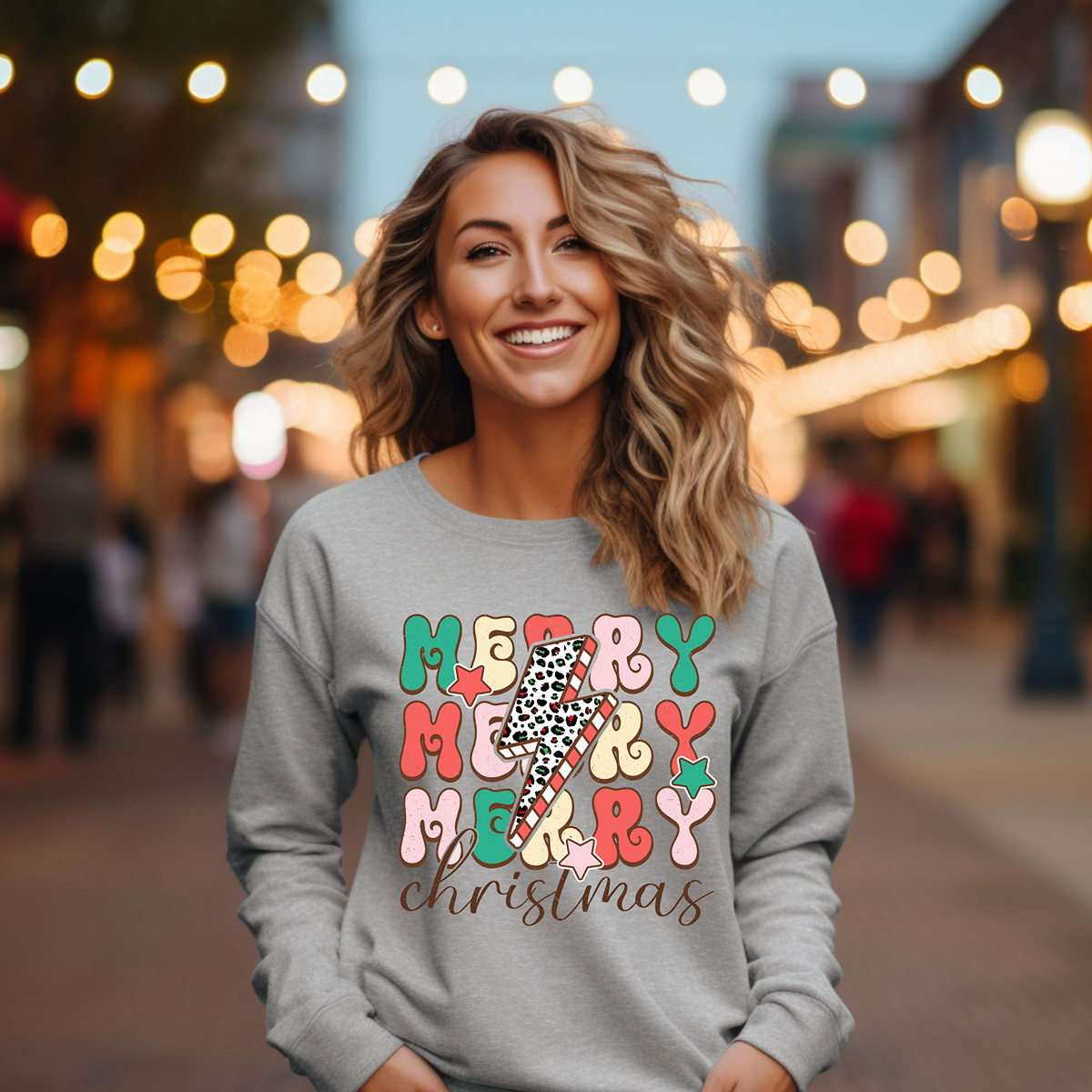 Merry Merry Merry Christmas Retro Unisex Fit Sweatshirt