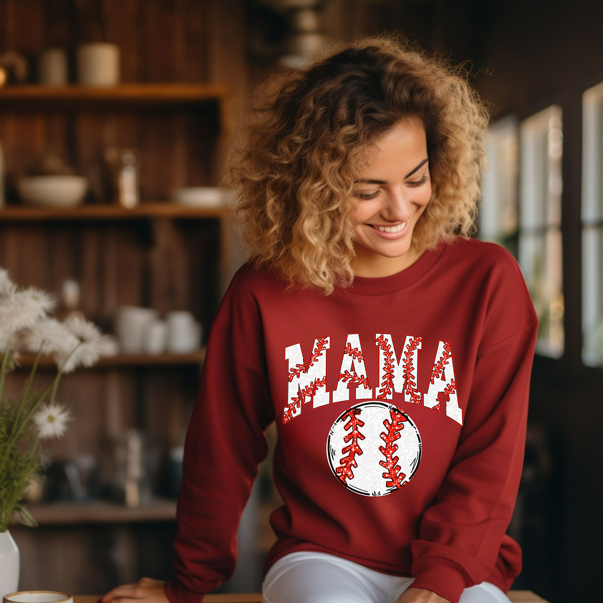 Mama---Baseball Mama Unisex Fit Cute Sweatshirt