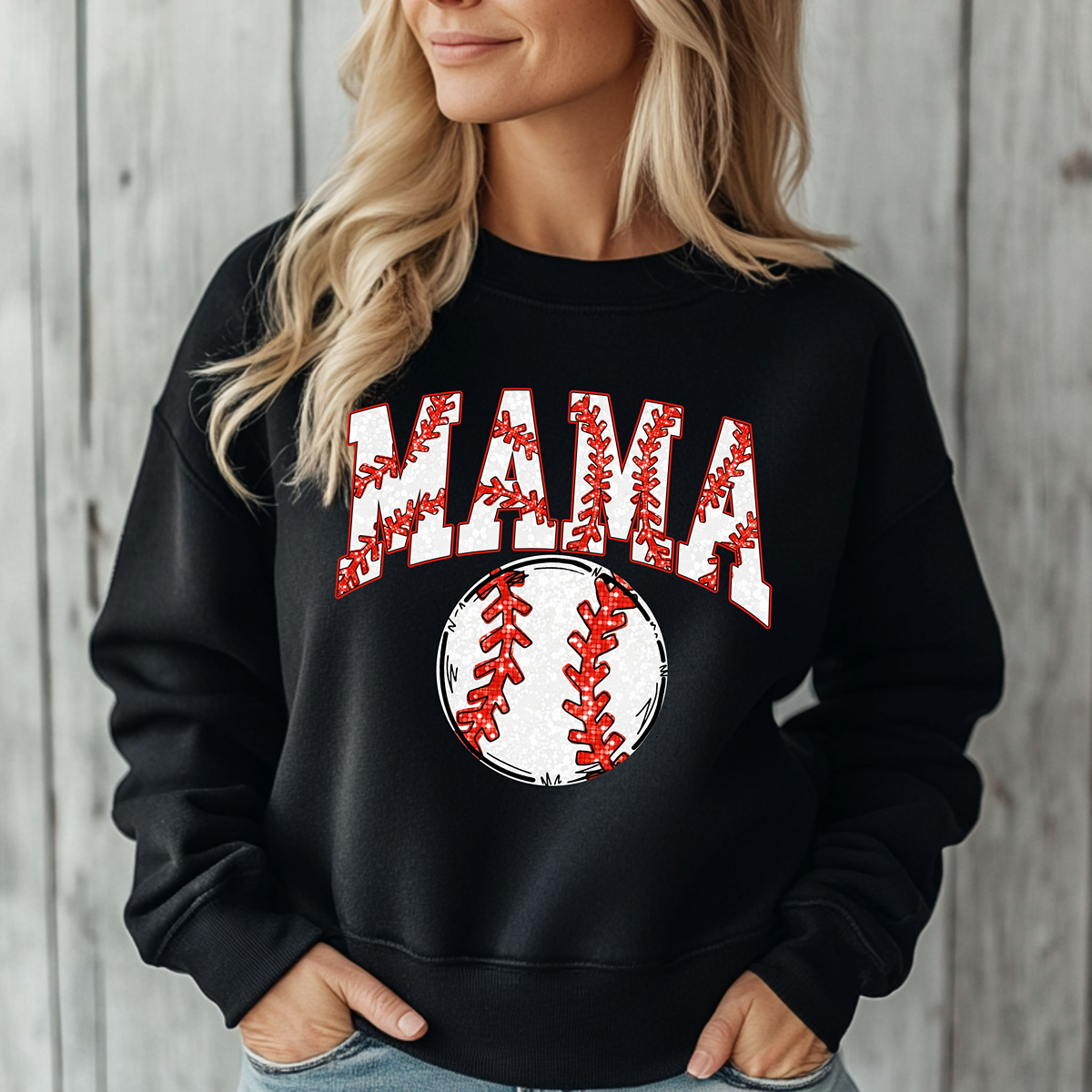 Mama---Baseball Mama Unisex Fit Cute Sweatshirt