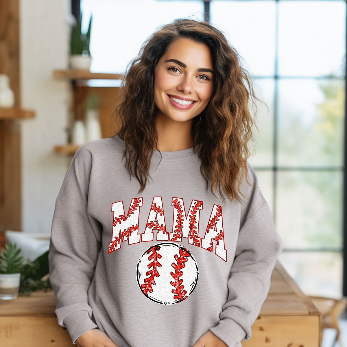 Mama---Baseball Mama Unisex Fit Cute Sweatshirt