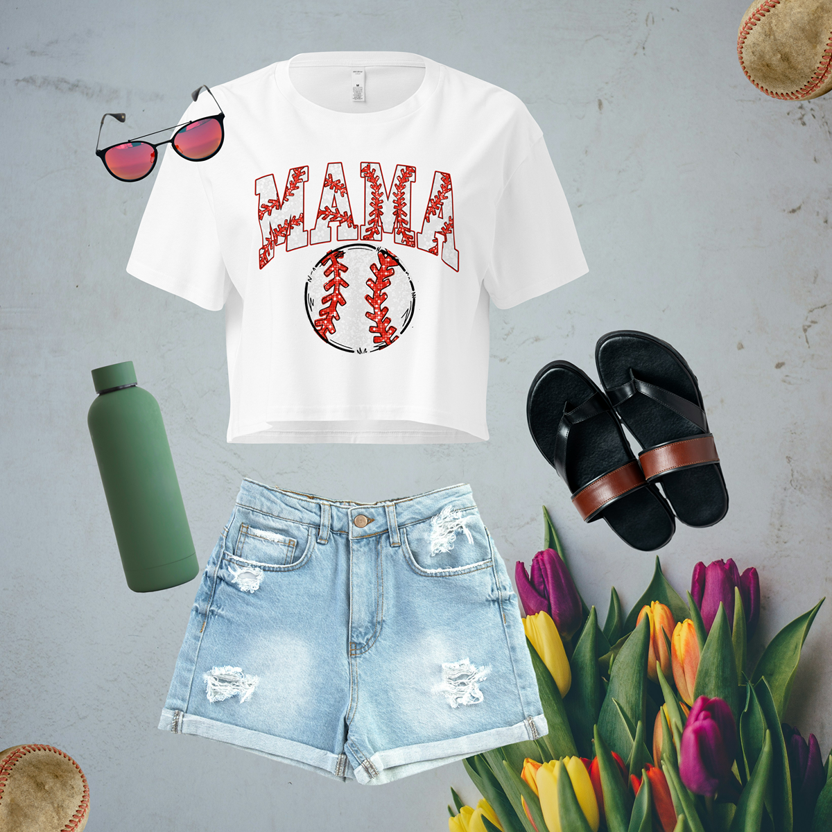 Baseball Mama---Women’s Cute Crop Top