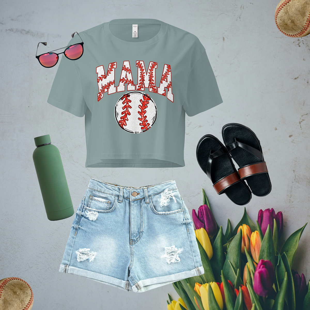 Baseball Mama---Women’s Cute Crop Top