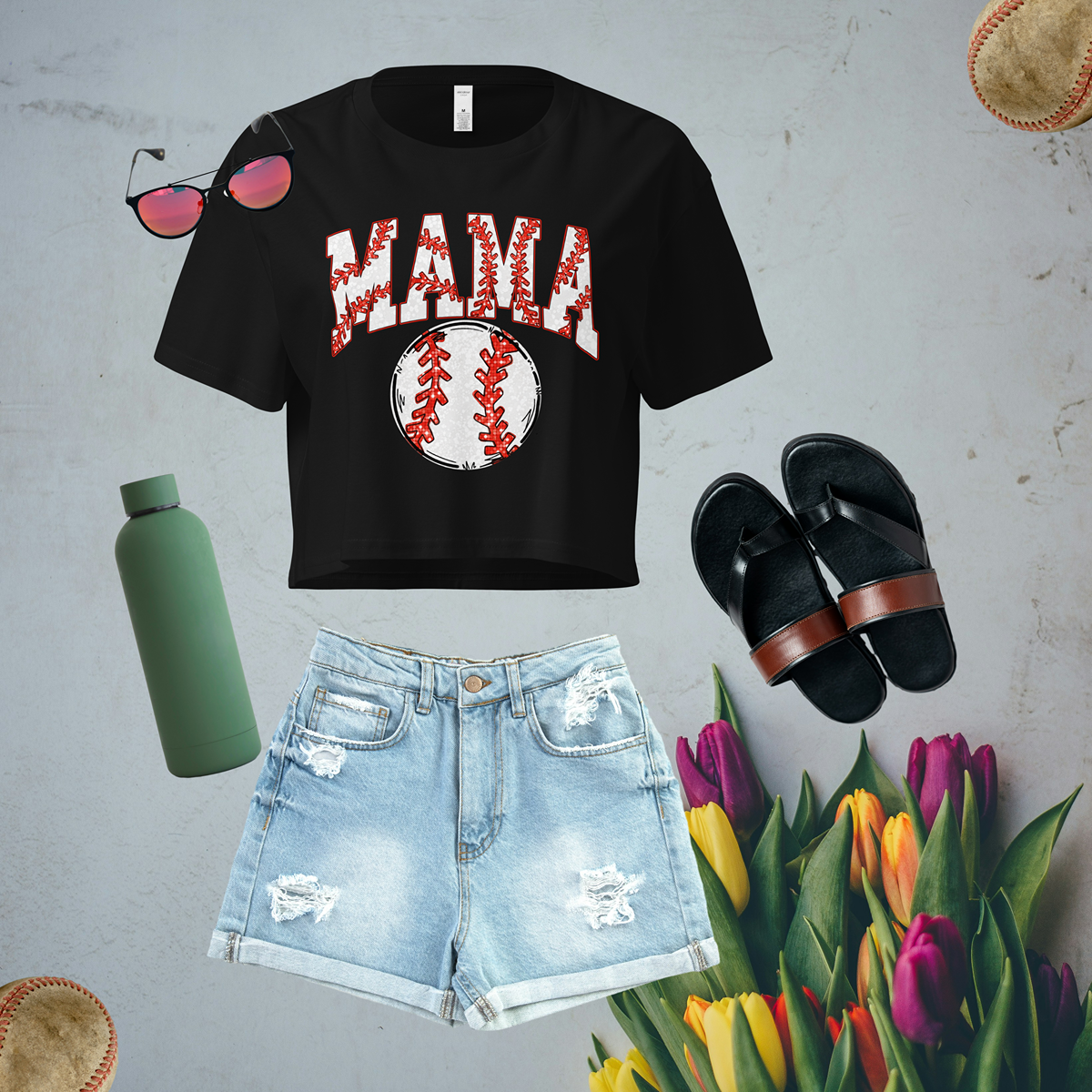 Baseball Mama---Women’s Cute Crop Top