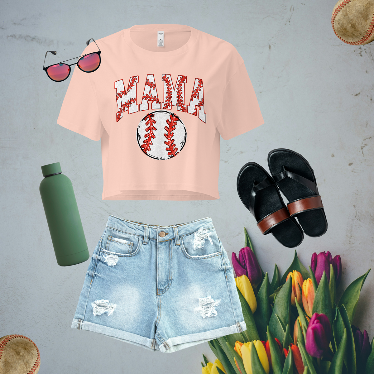 Baseball Mama---Women’s Cute Crop Top