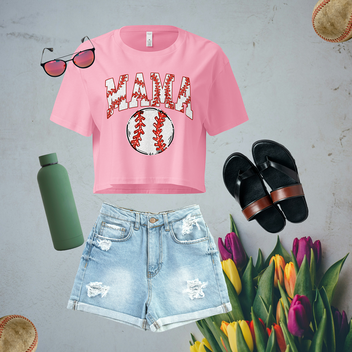 Baseball Mama---Women’s Cute Crop Top