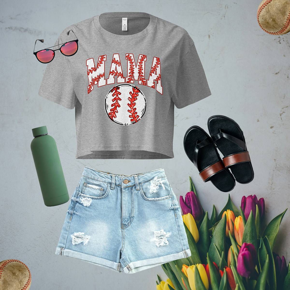 Baseball Mama---Women’s Cute Crop Top