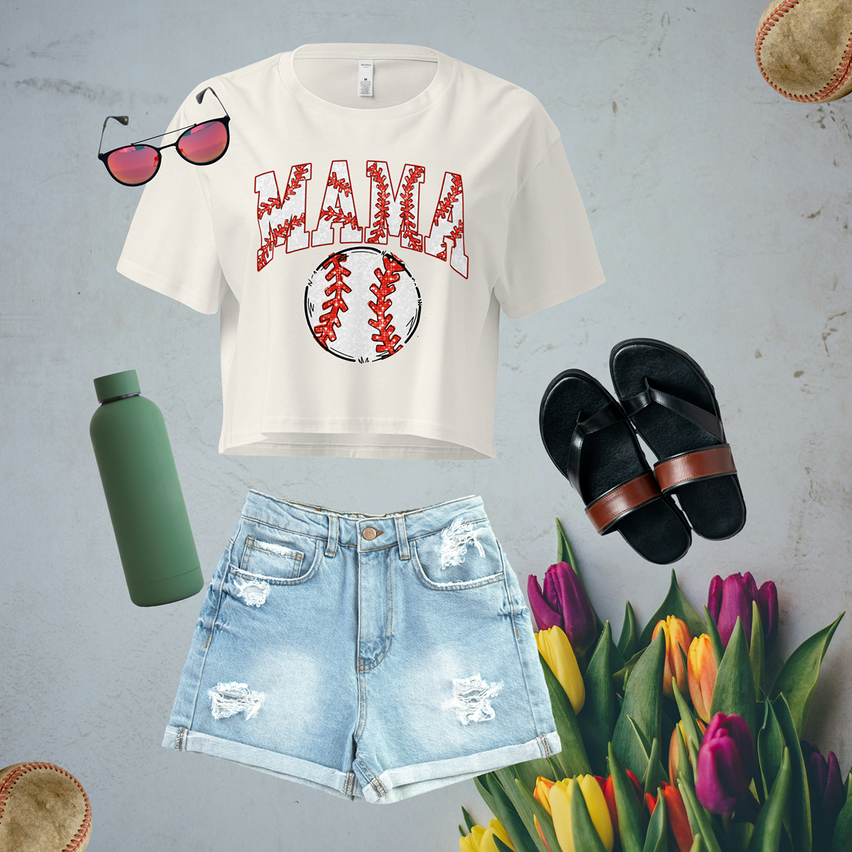 Baseball Mama---Women’s Cute Crop Top