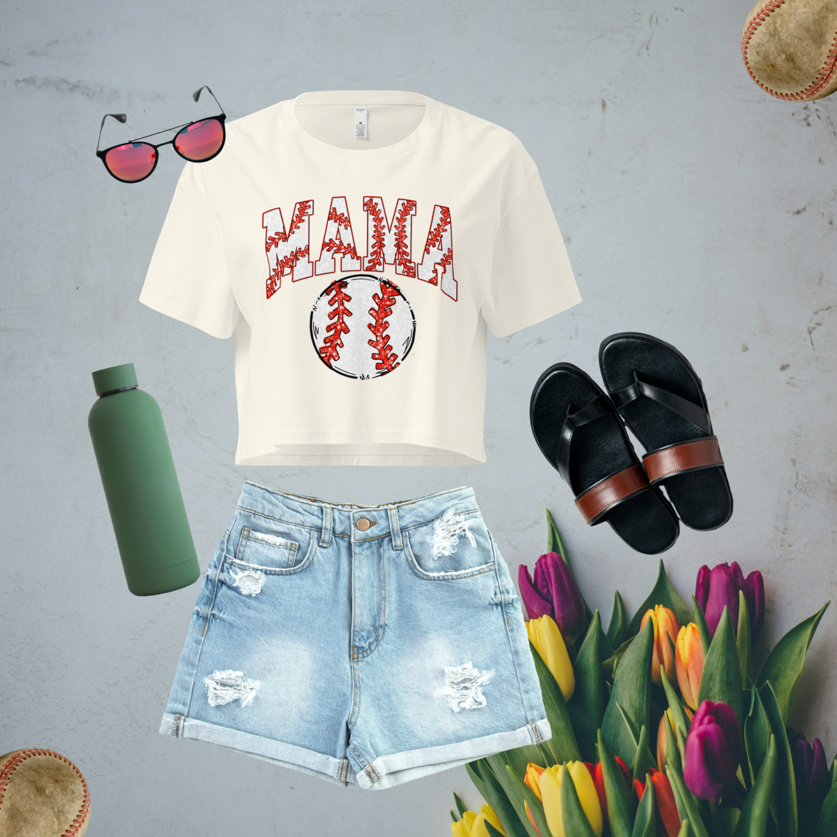 Baseball Mama---Women’s Cute Crop Top