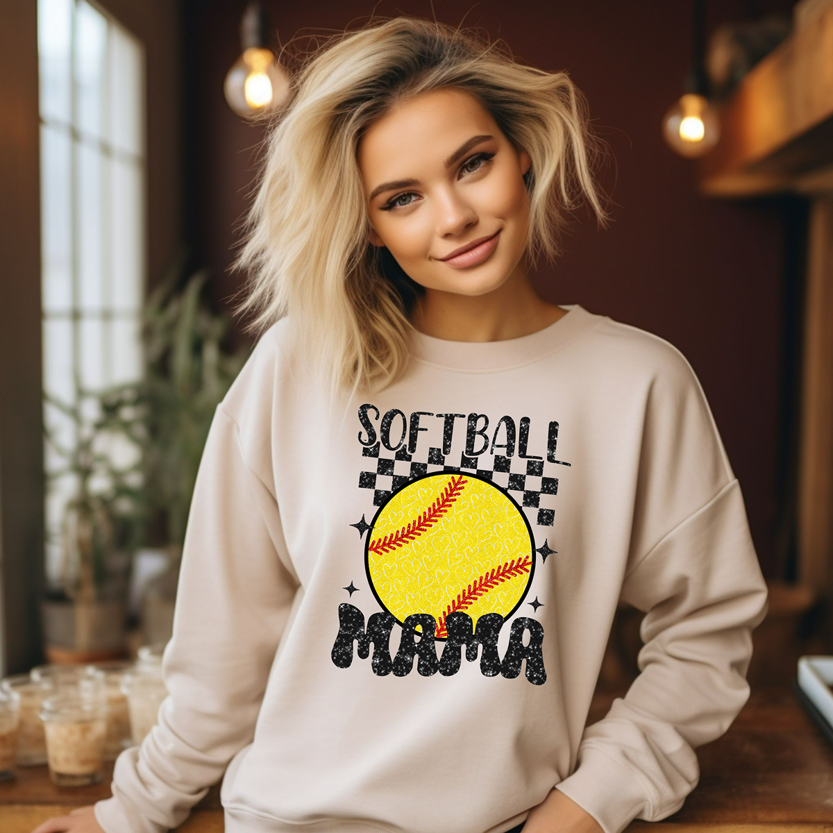 Softball Mama Cute Unisex Fit Sweatshirt