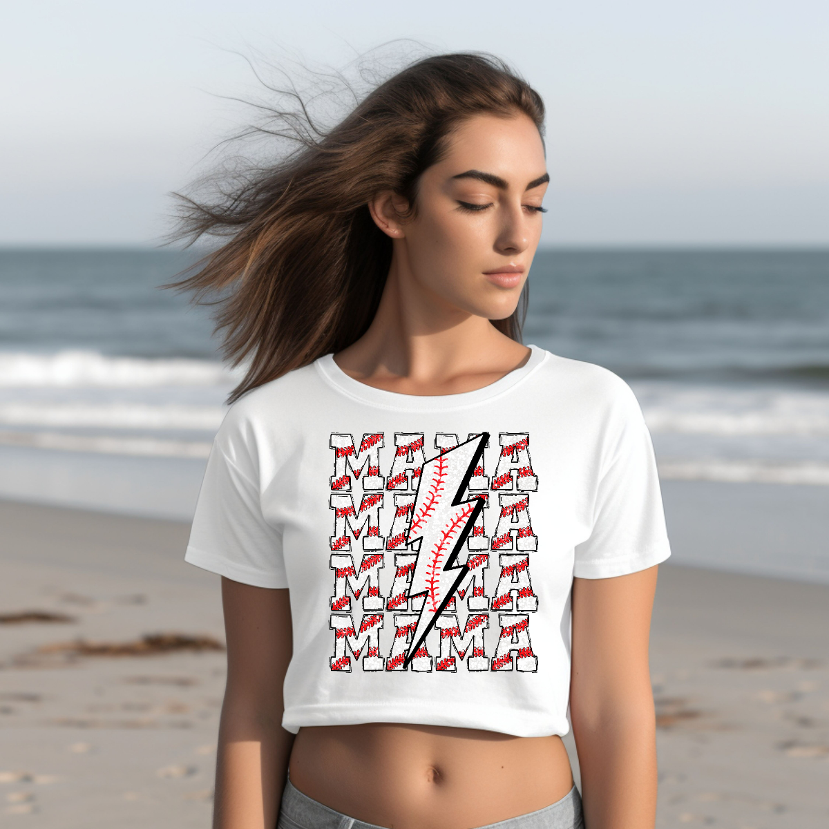 Baseball Mama Retro Vibes Women’s Crop Top