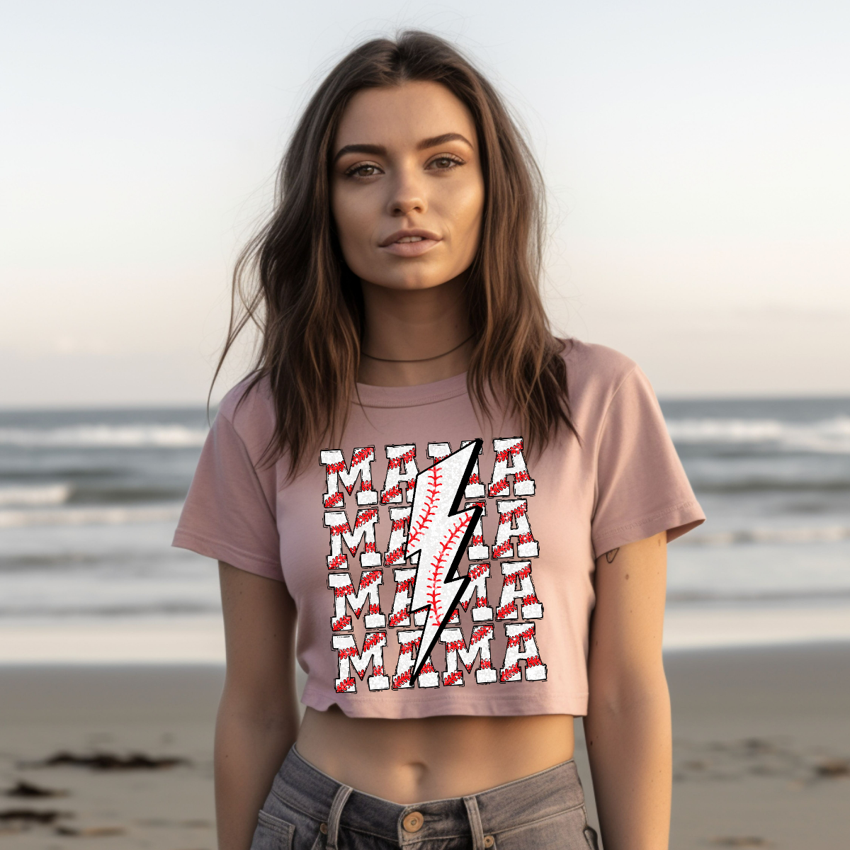 Baseball Mama Retro Vibes Women’s Crop Top