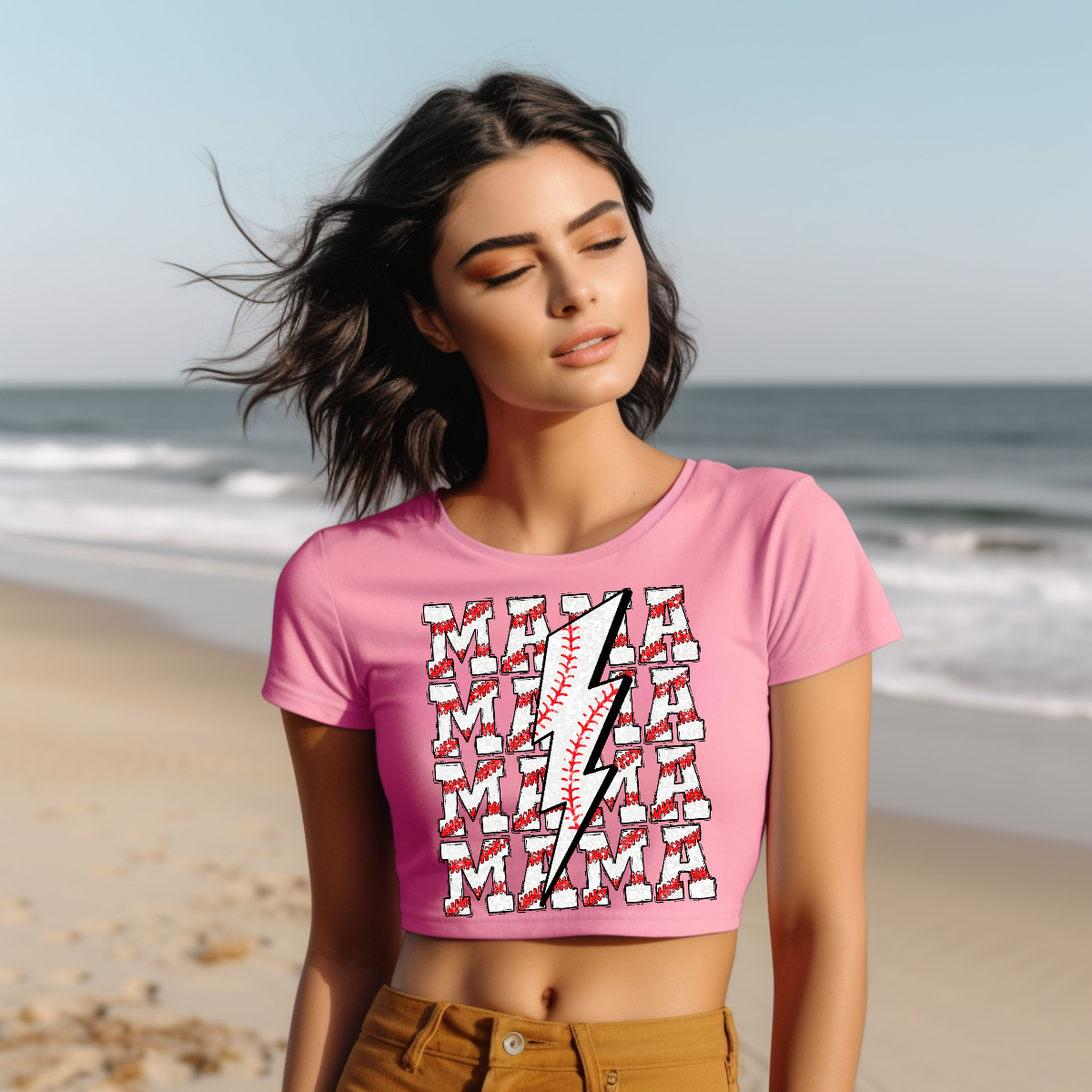 Baseball Mama Retro Vibes Women’s Crop Top