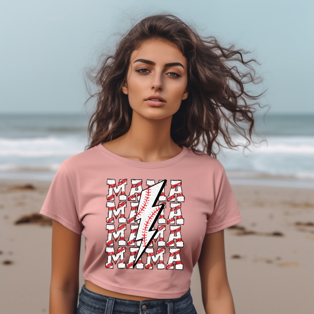 Baseball Mama Retro Vibes Women’s Crop Top