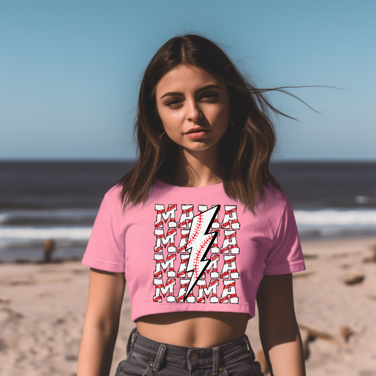 Baseball Mama Retro Vibes Women’s Crop Top