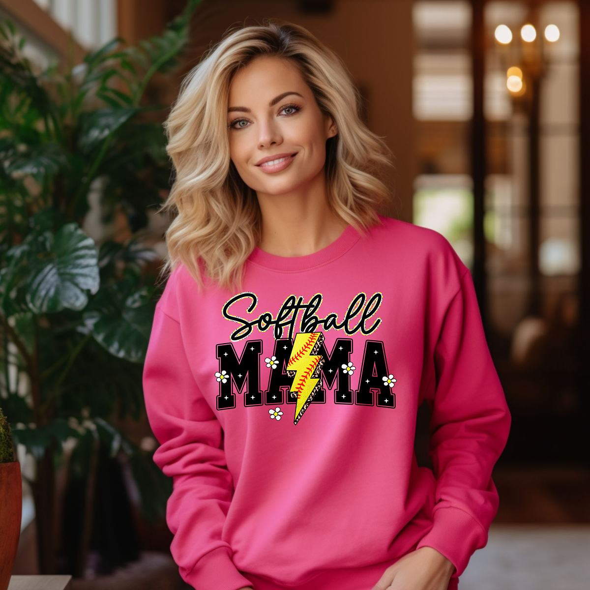 The Cutest Softball Mama Unisex Fit Pullover Sweatshirt