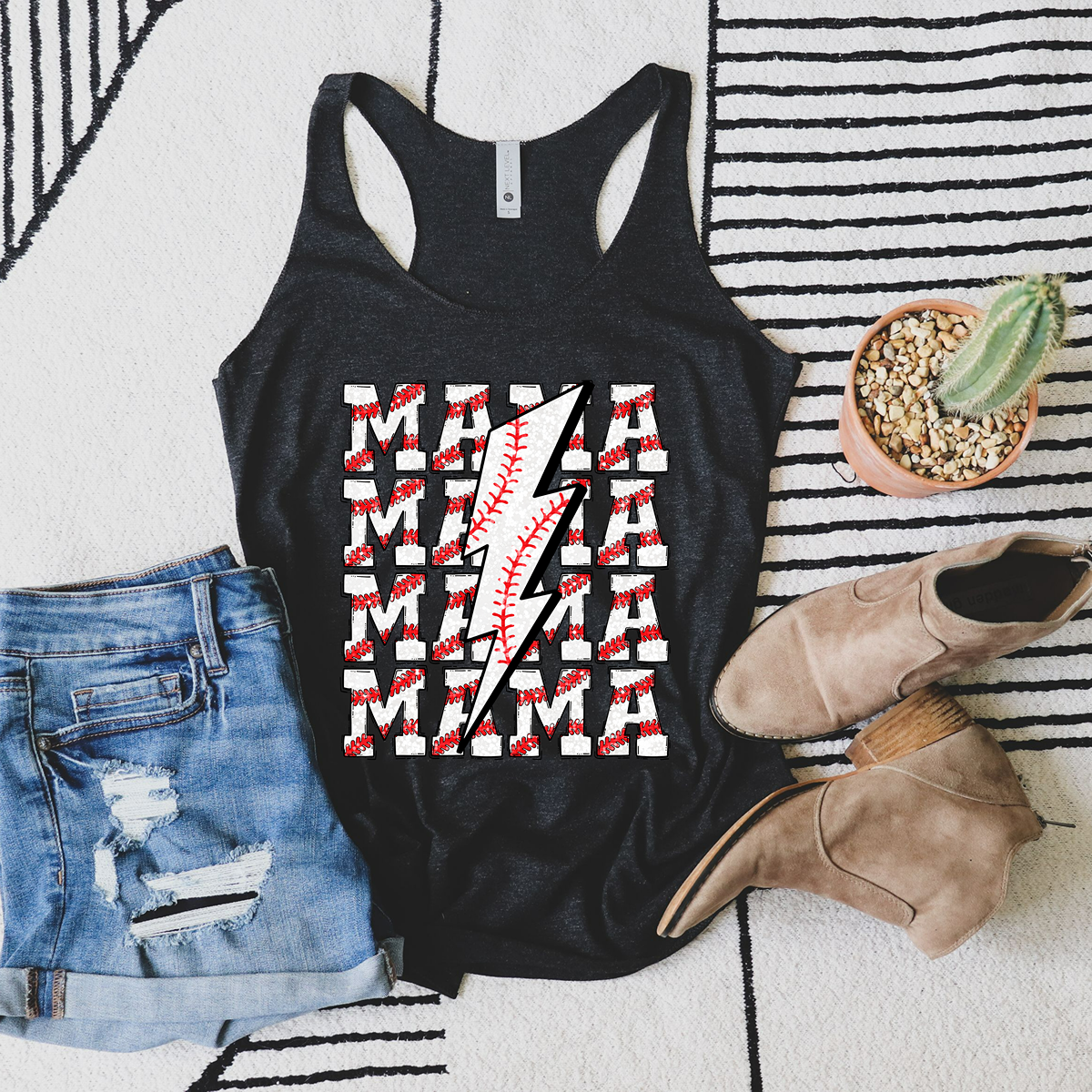 Baseball Mama Cute Women's Racerback Tank