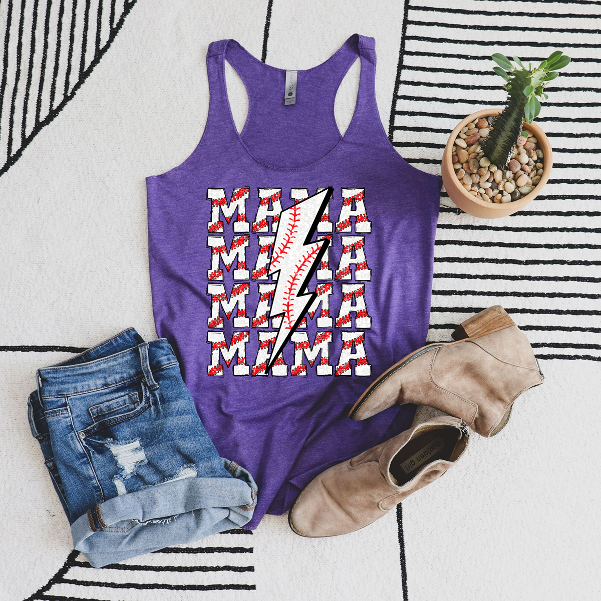 Baseball Mama Cute Women's Racerback Tank