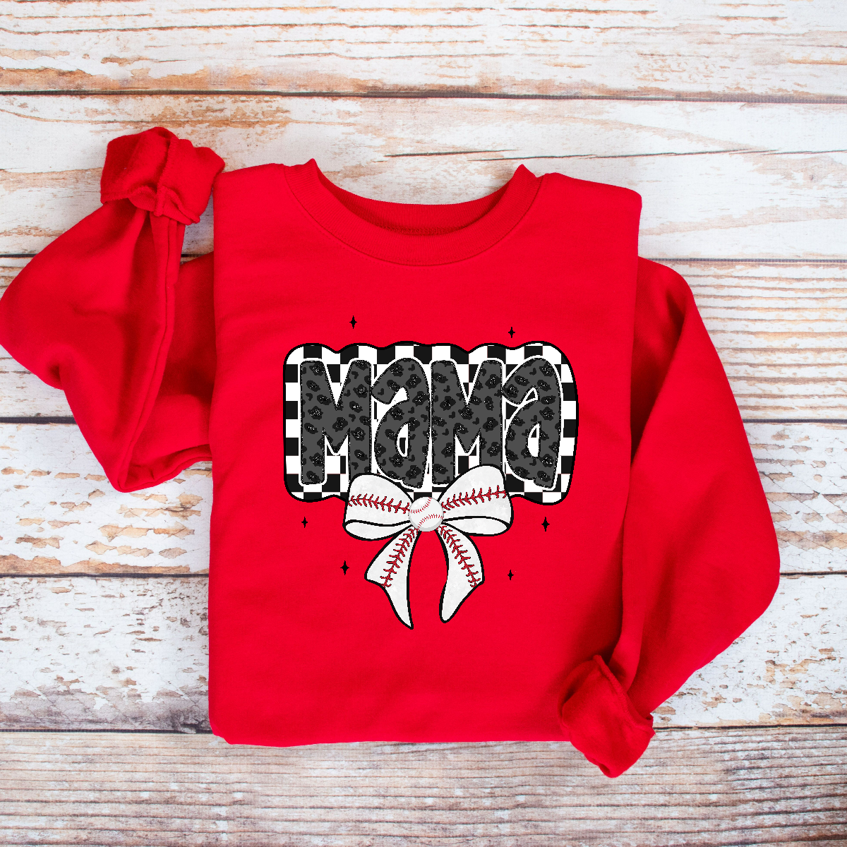 Checkered Mama Unisex Fit Pullover Sweatshirt for Baseball Moms