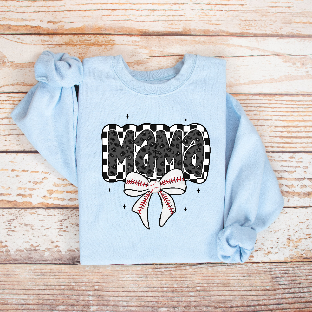 Checkered Mama Unisex Fit Pullover Sweatshirt for Baseball Moms