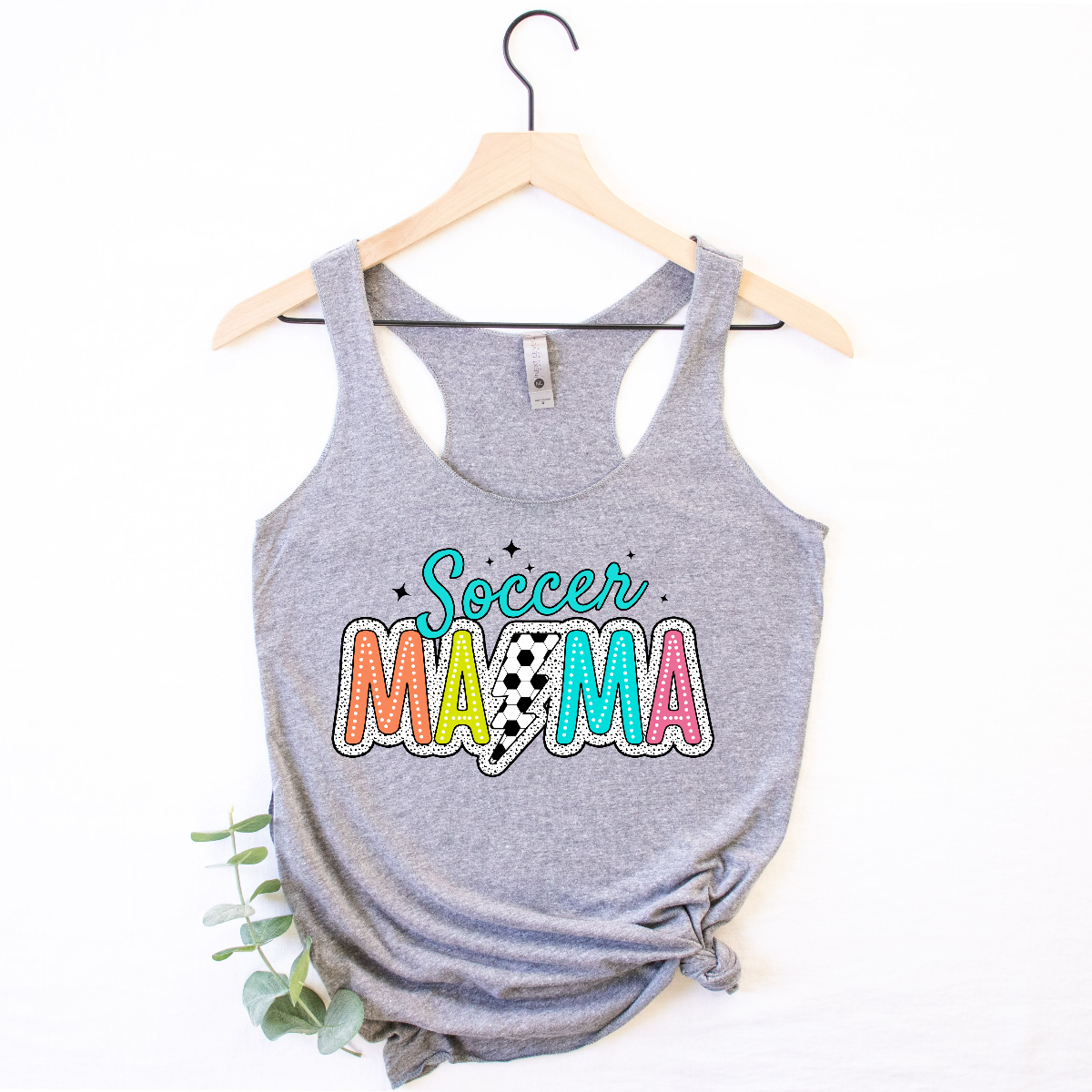 Retro & Vibrant Cute Soccer Mama Women's Racerback Tank