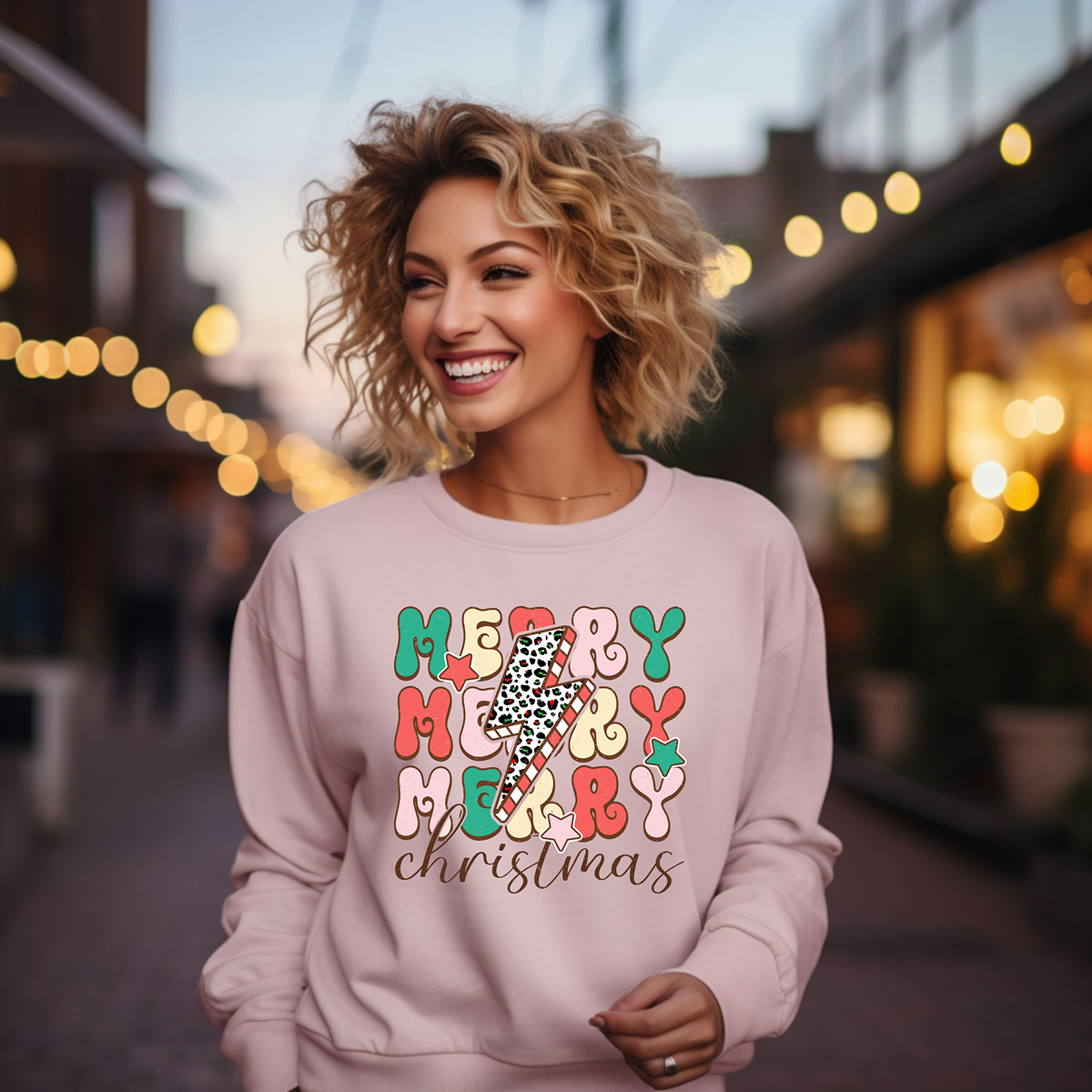 Merry Merry Merry Christmas Retro Unisex Fit Sweatshirt