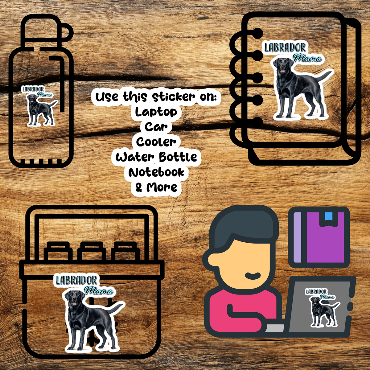 Labrador Mama Bubble-free stickers