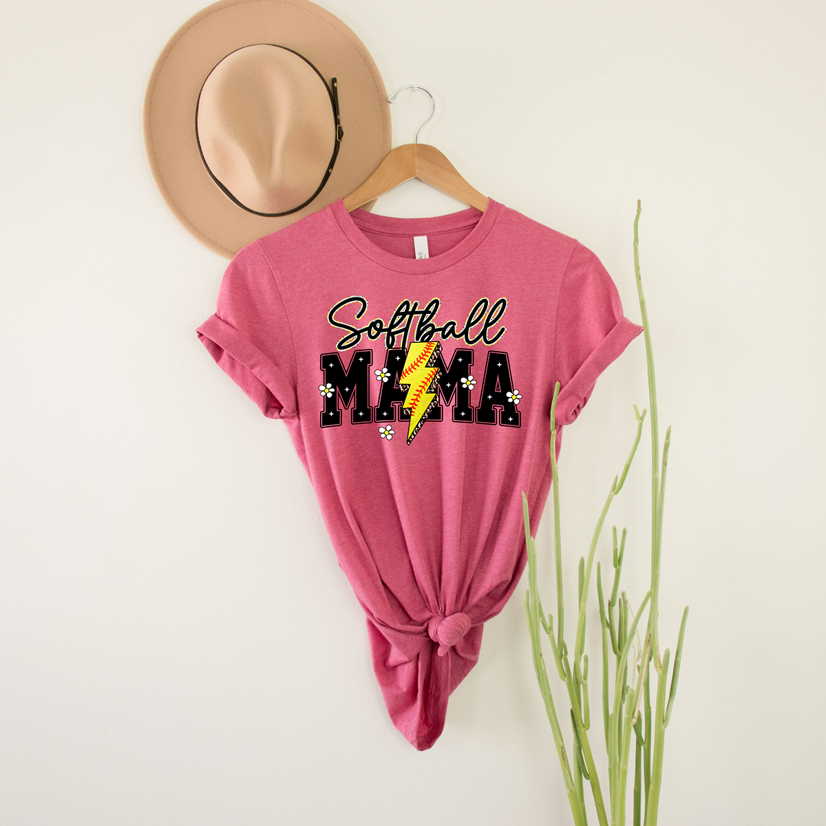Daisy & Lightning Bolt Softball Mama Unisex Fit Classic T-Shirt