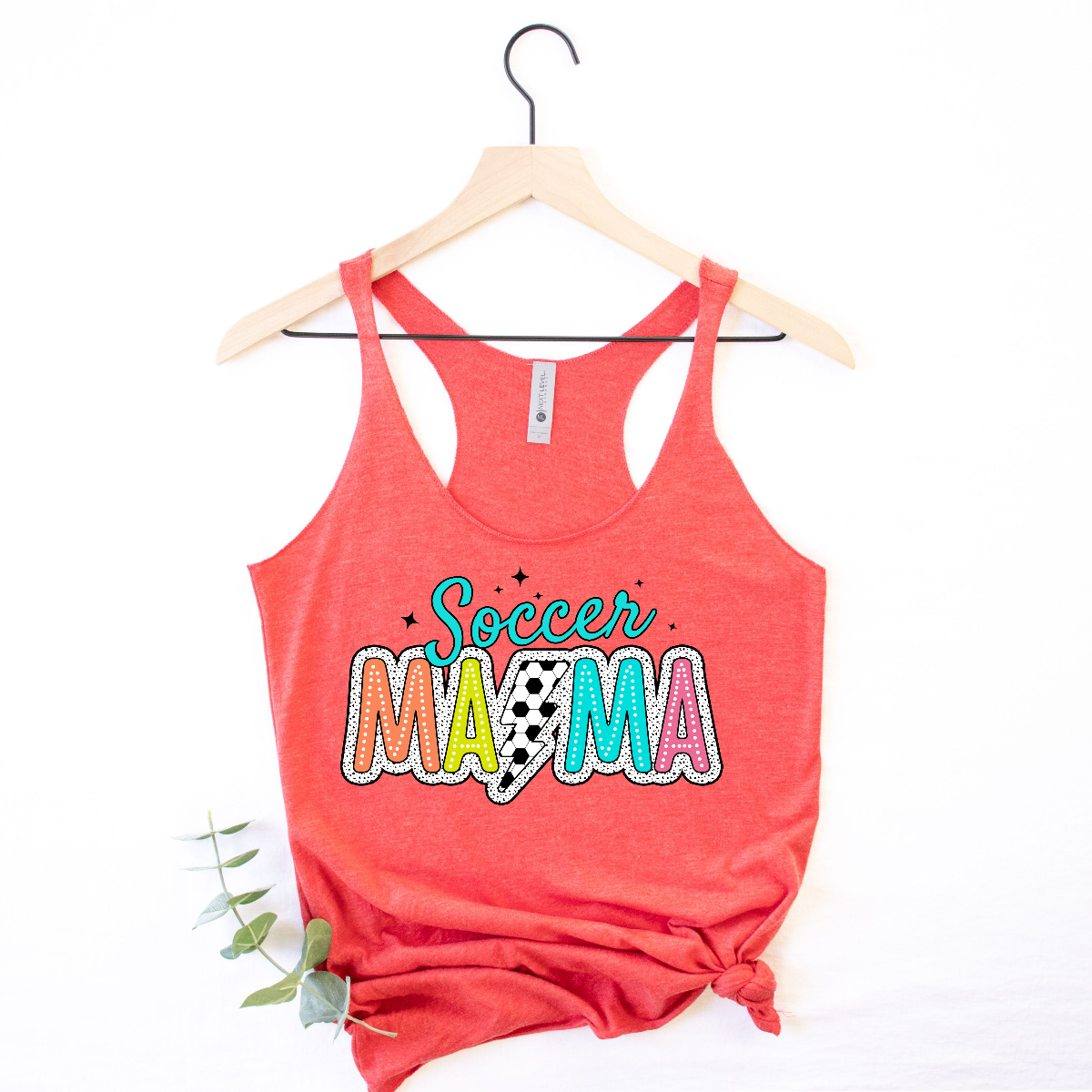 Retro & Vibrant Cute Soccer Mama Women's Racerback Tank