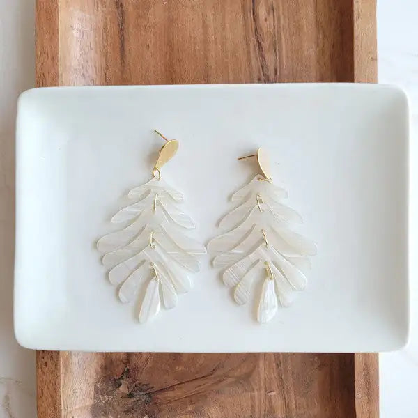 Tropical Palm Leaf Earrings