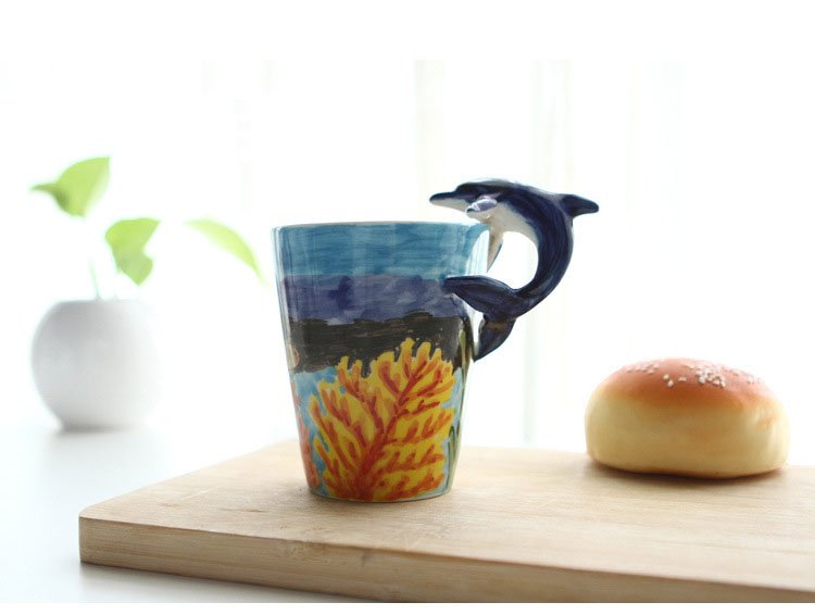 3D Ocean Animals Series Painted Coffee Cup
