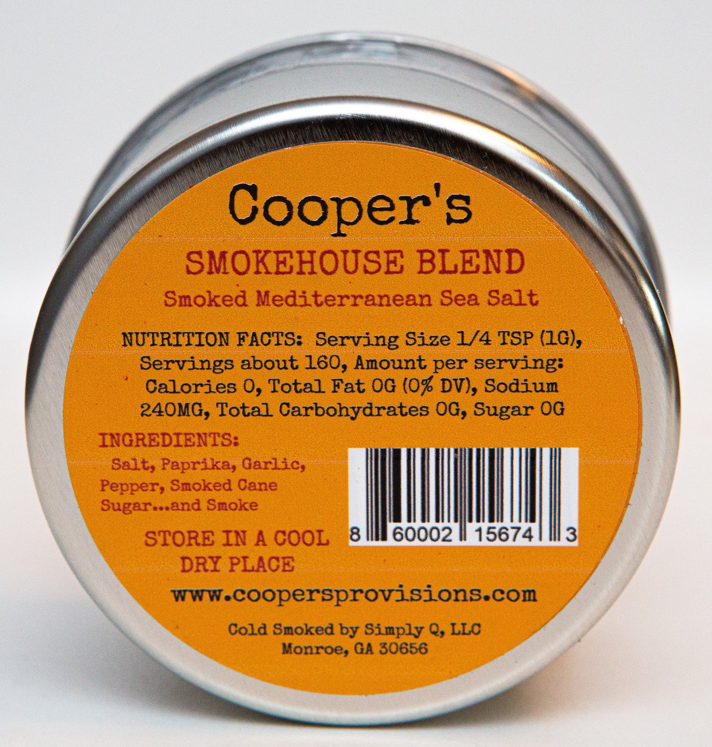 "Smokehouse Blend" Smoked Mediterranean Sea Salt
