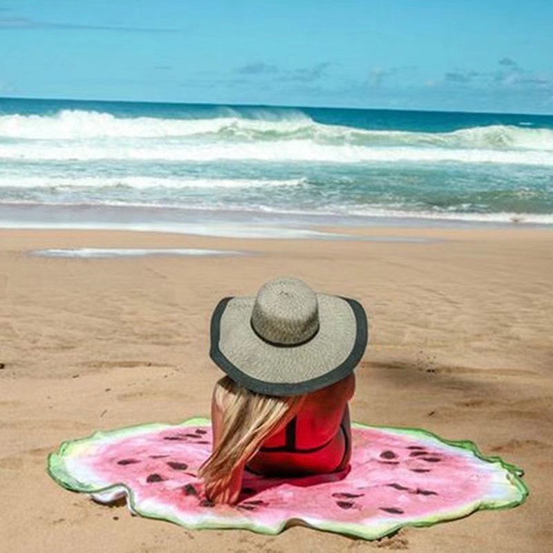 Watermelon Round Beach Towel