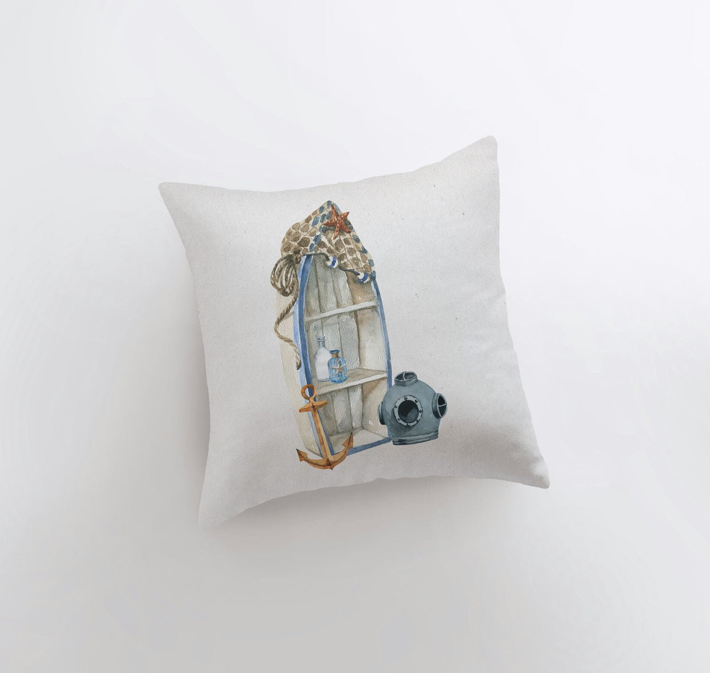 Beach Boat | Watercolor | Throw Pillow | Home Decor | Coastal Decor |