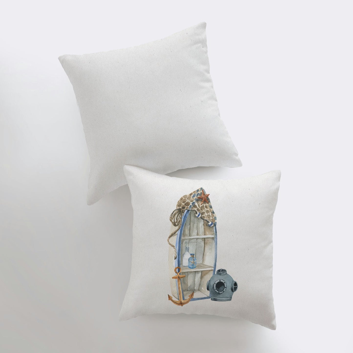 Beach Boat | Watercolor | Throw Pillow | Home Decor | Coastal Decor |