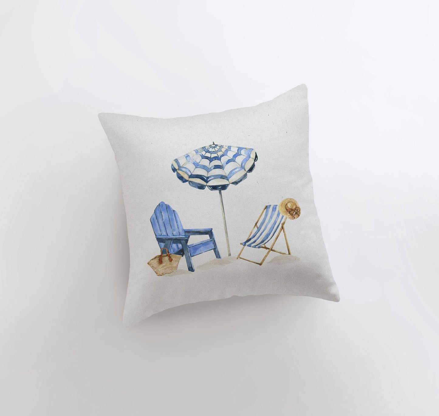 Beach Chairs | Watercolor | Throw Pillow | Home Decor | Coastal Decor
