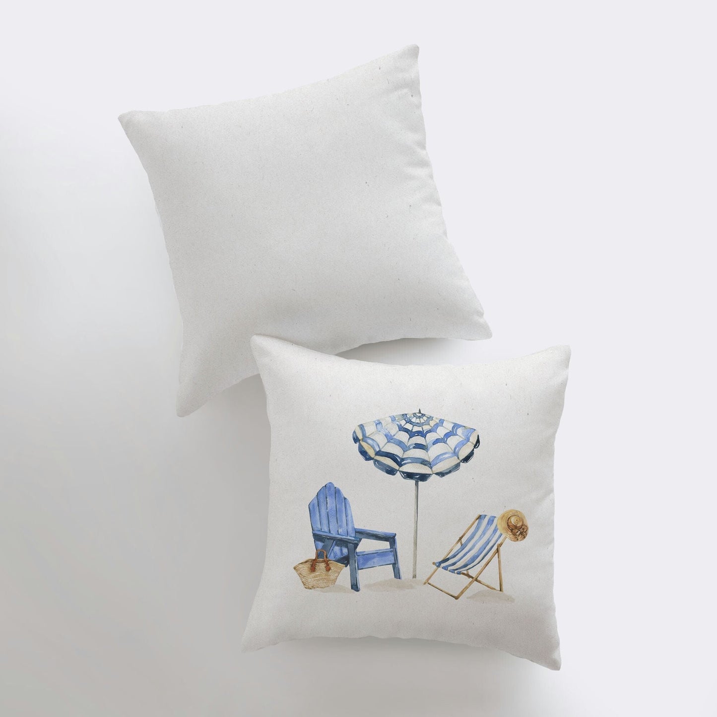 Beach Chairs | Watercolor | Throw Pillow | Home Decor | Coastal Decor