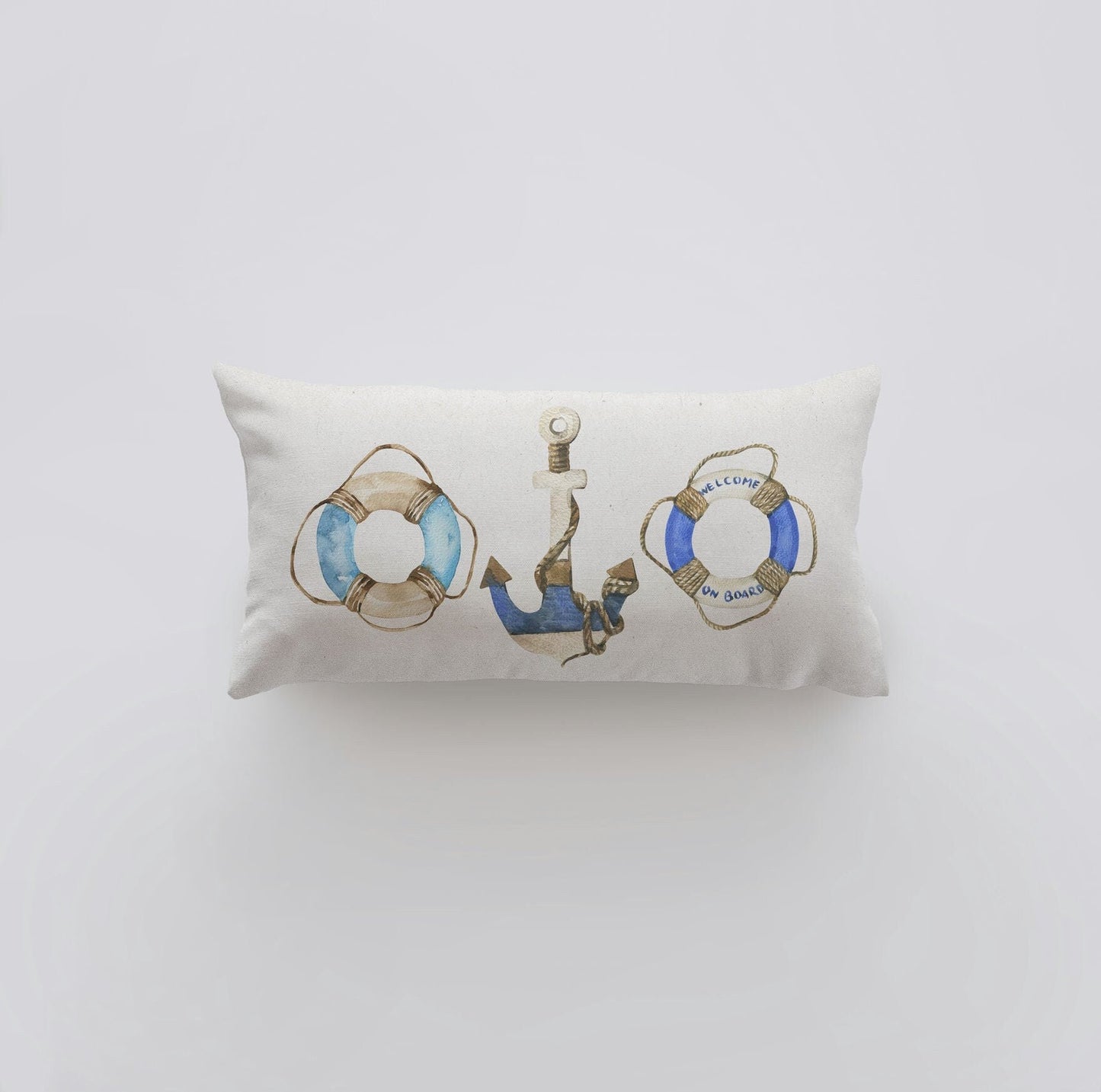 Anchor | 20x10 | Watercolor | Throw Pillow | Home Décor | Coastal