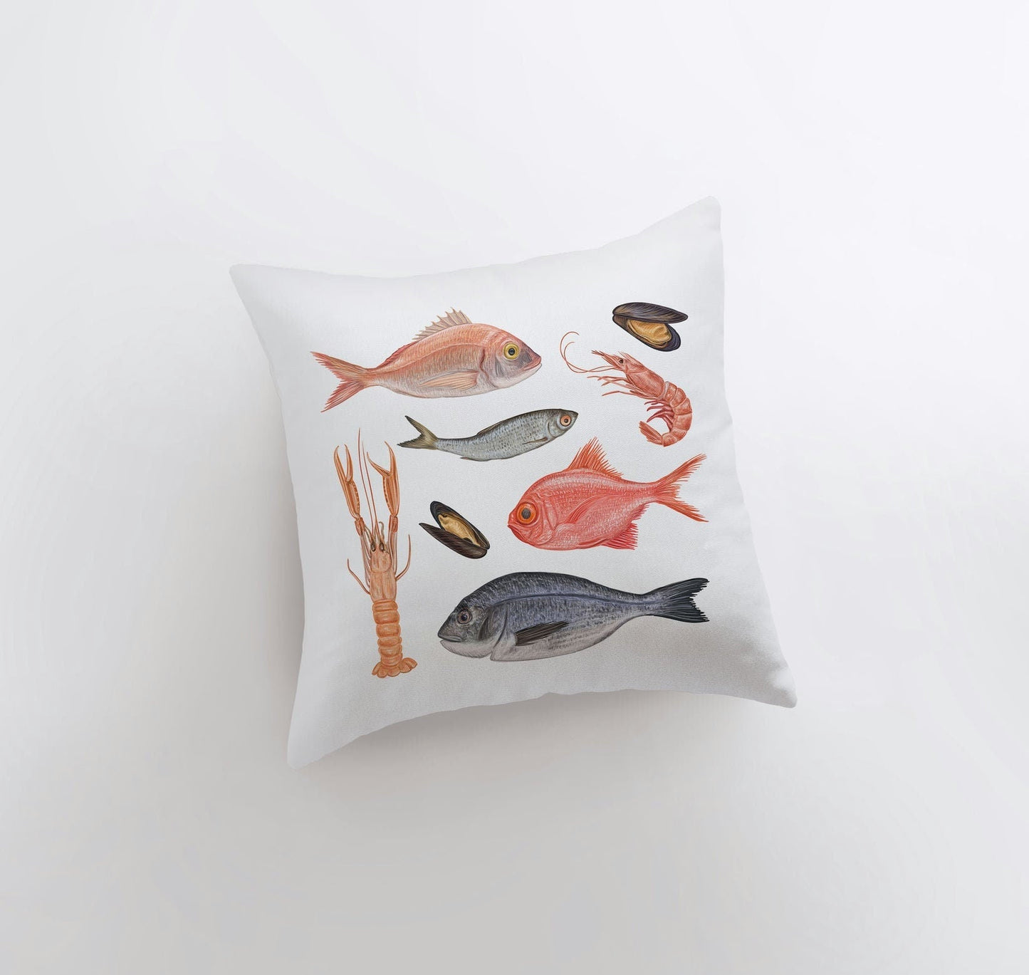 Fish and Crustaceans | Throw Pillow | Home Decor | Modern Decor |