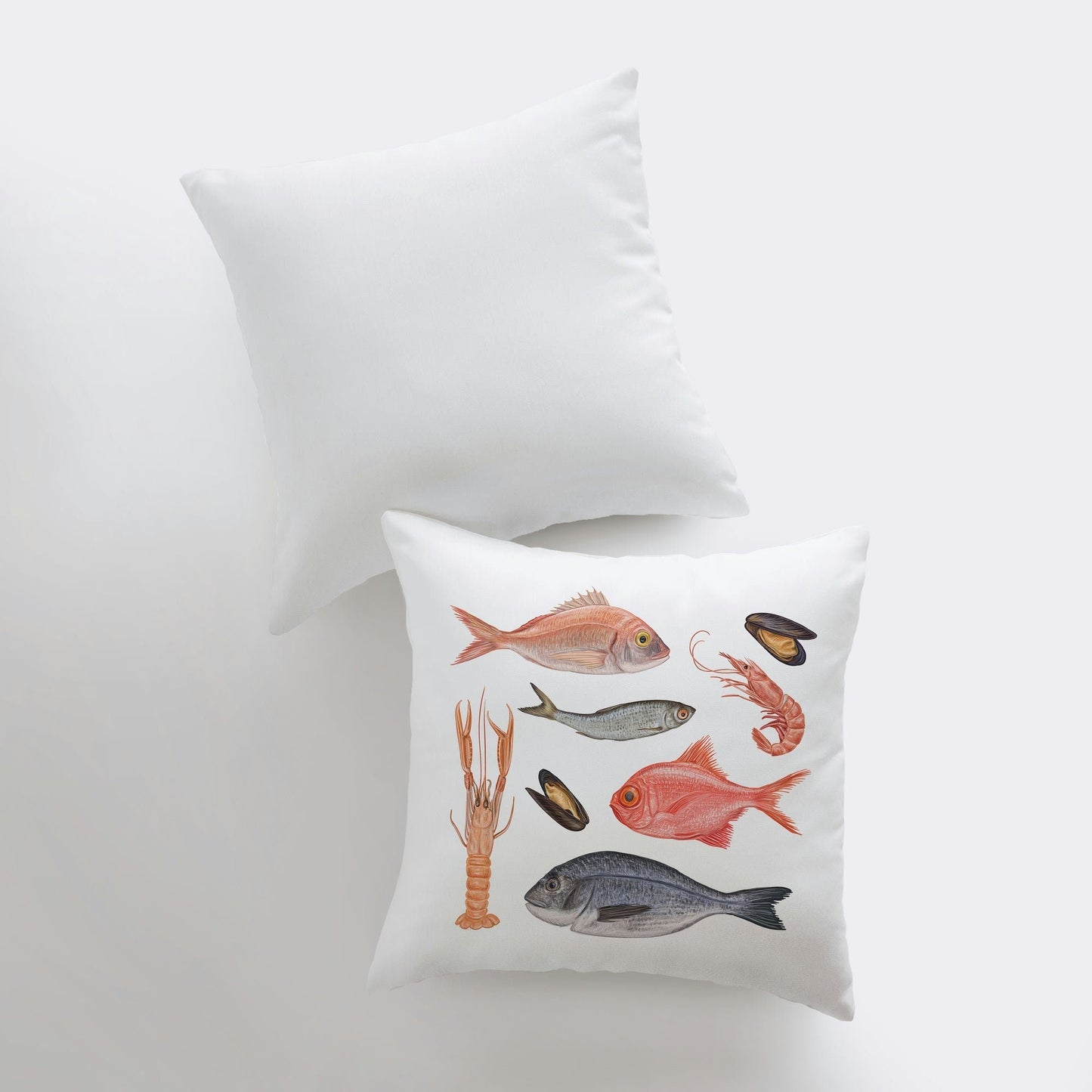 Fish and Crustaceans | Throw Pillow | Home Decor | Modern Decor |