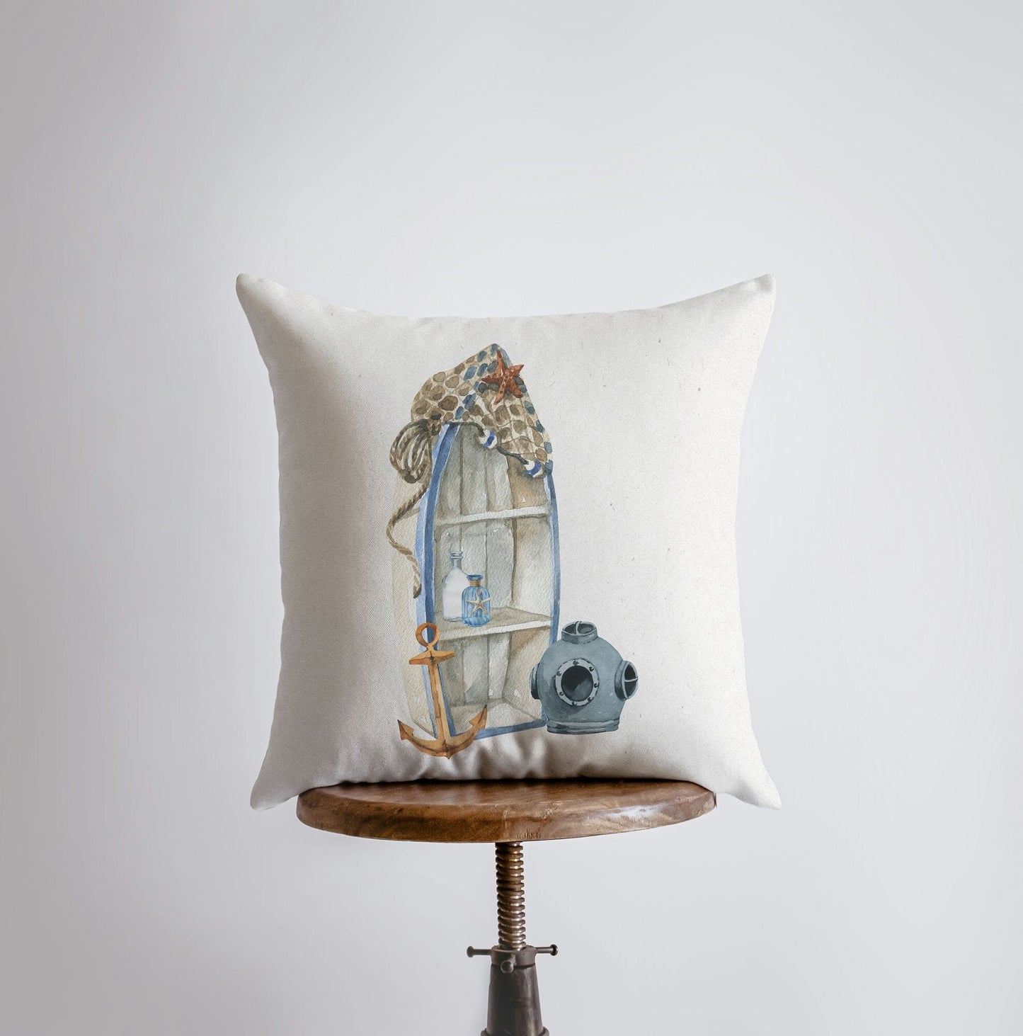 Beach Boat | Watercolor | Throw Pillow | Home Decor | Coastal Decor |
