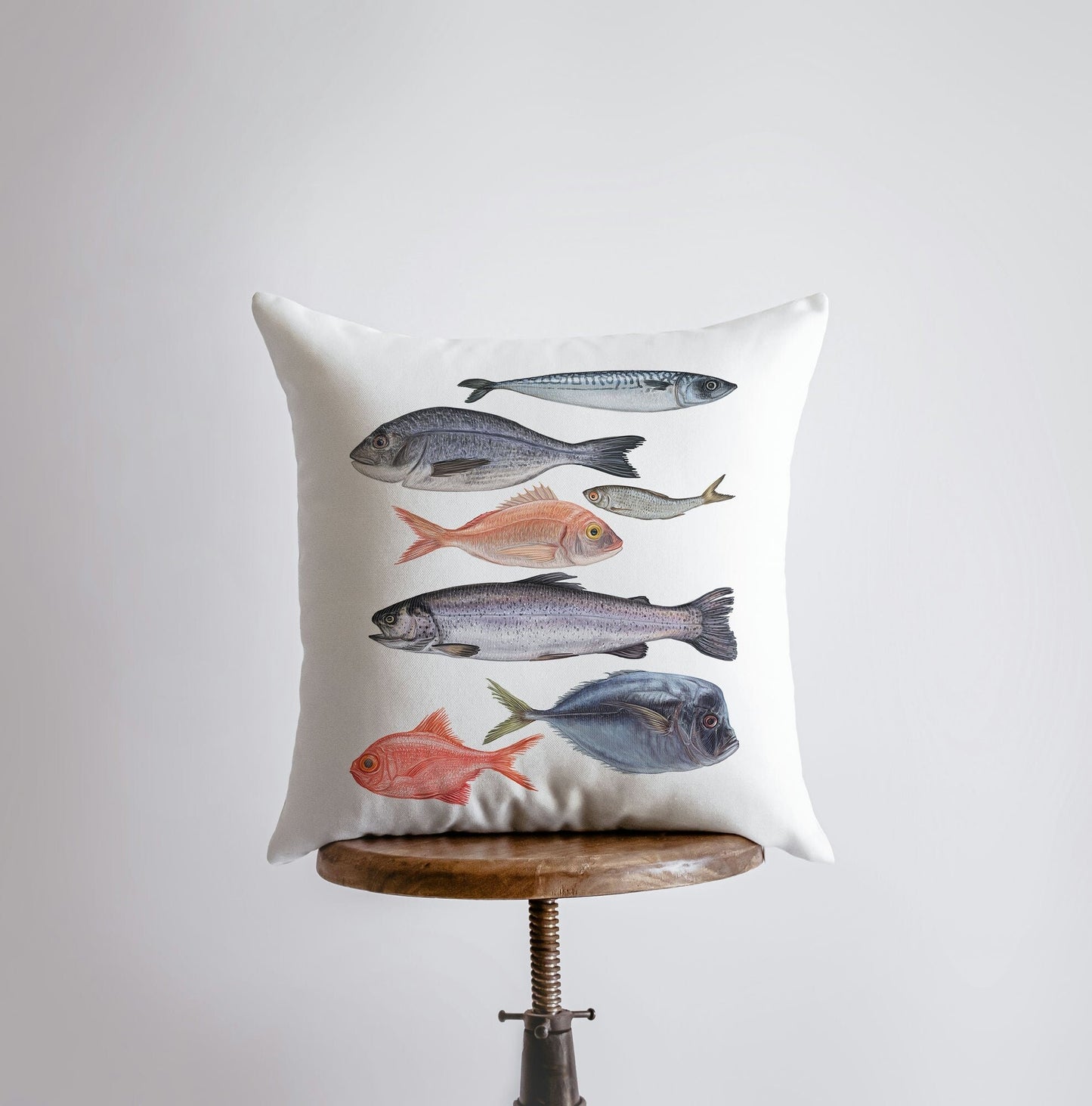 Seven Fish | Crustaceans | Throw Pillow | Home Decor | Modern Decor |