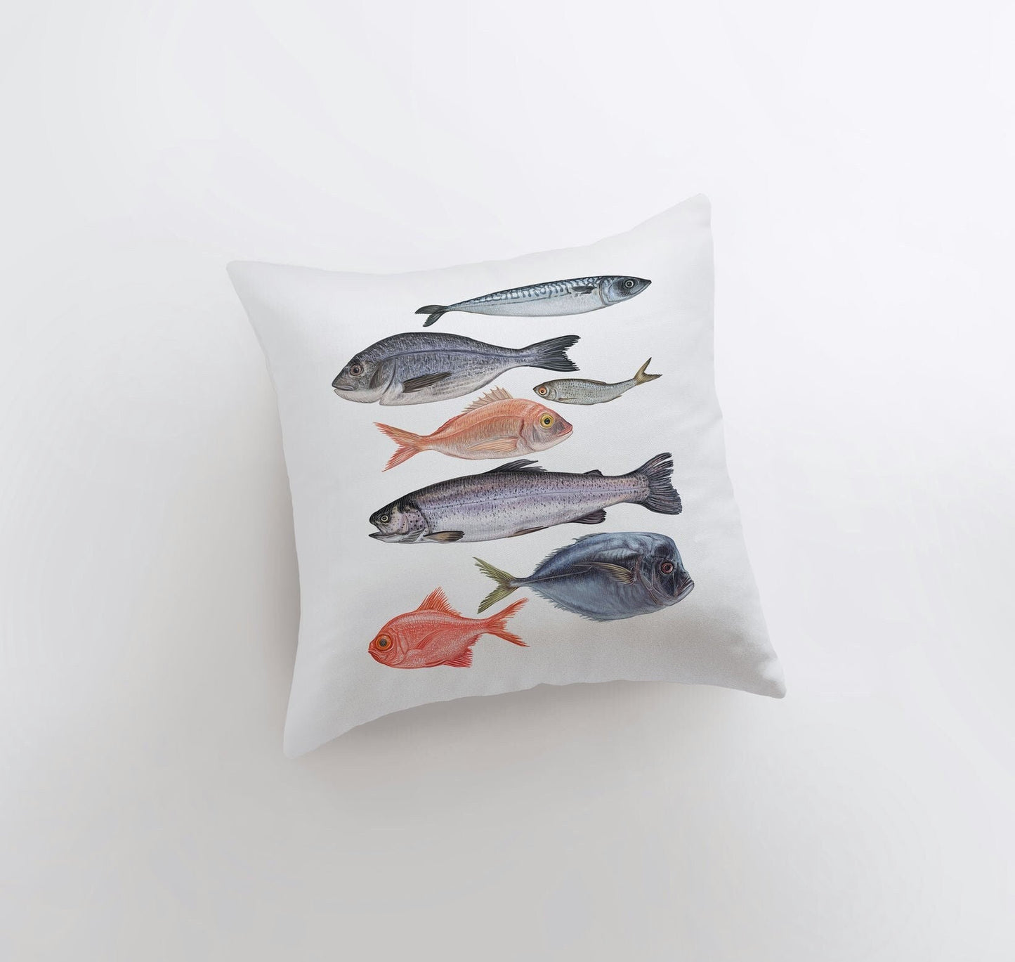 Seven Fish | Crustaceans | Throw Pillow | Home Decor | Modern Decor |