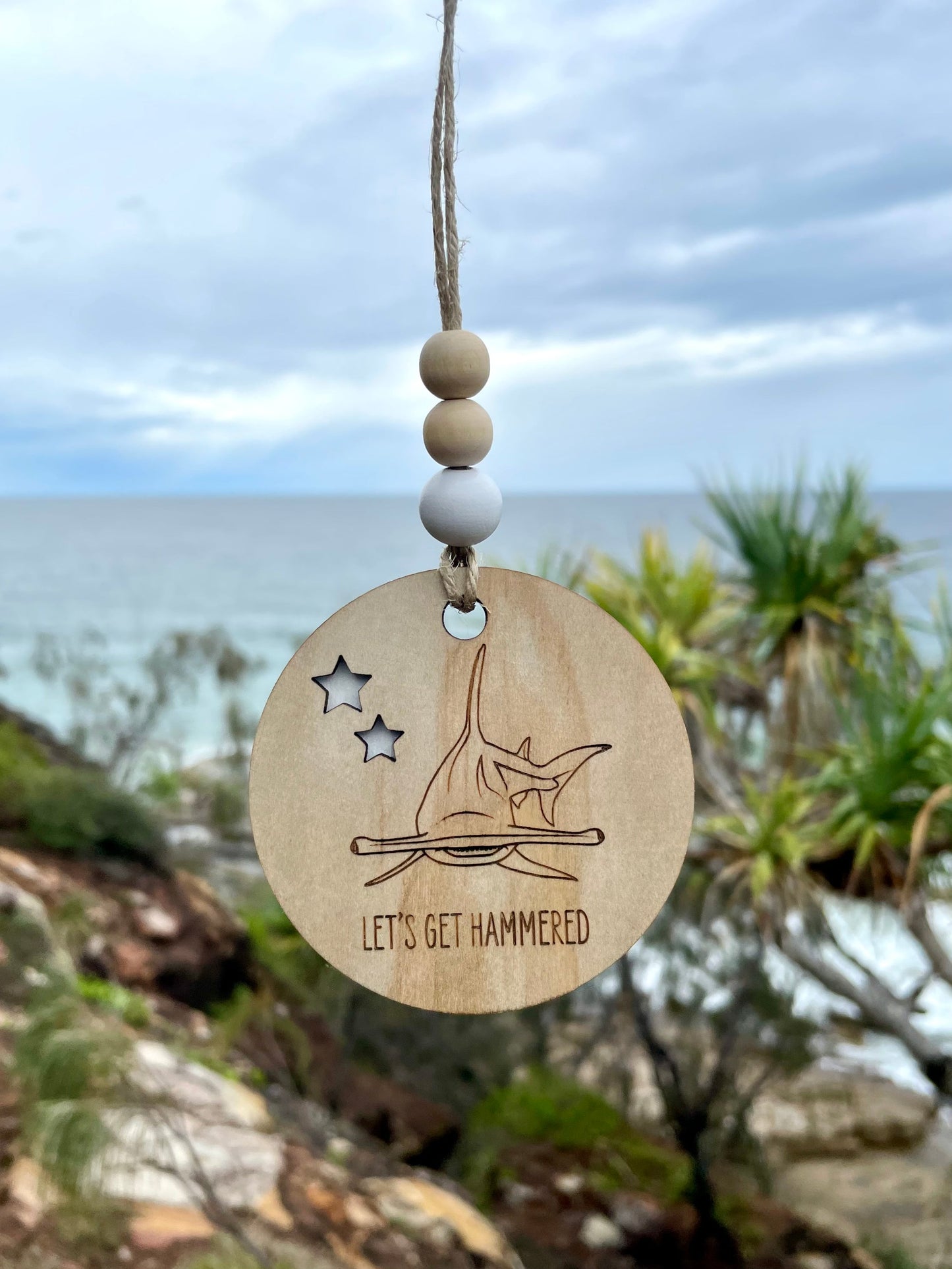 Wooden Christmas Decoration - Hammerhead Shark