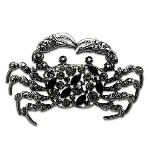 LO2392 - Imitation Rhodium White Metal Brooches with Top Grade Crystal