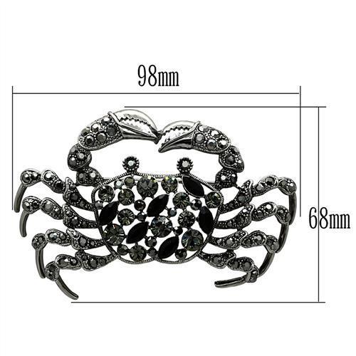 LO2392 - Imitation Rhodium White Metal Brooches with Top Grade Crystal