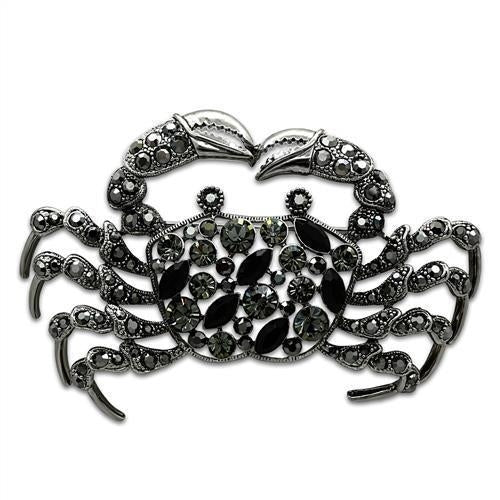 LO2392 - Imitation Rhodium White Metal Brooches with Top Grade Crystal