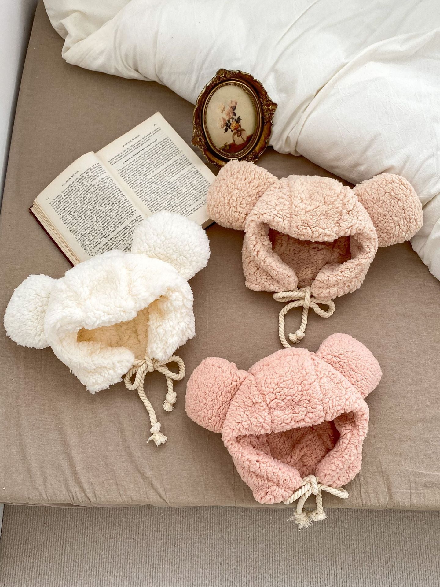 Winter Infant Baby Boys And Girls Solid Fluffy Thermal BOMBER Hats
