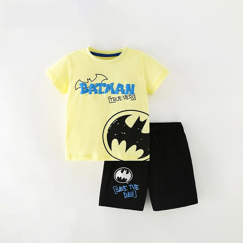 Baby And Kids Boys And Girls Cartoon Short Sleeves Top And Shorts
