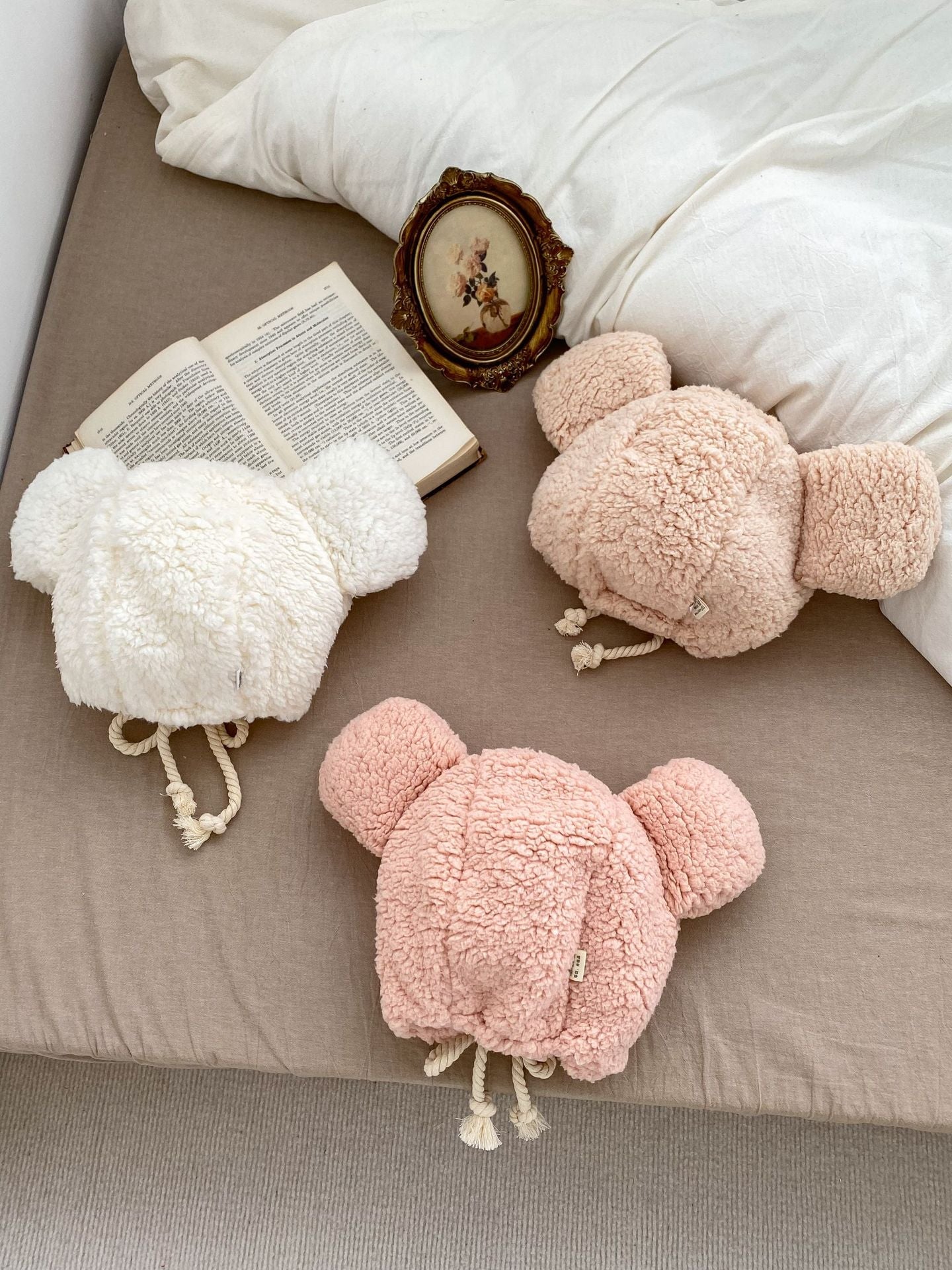 Winter Infant Baby Boys And Girls Solid Fluffy Thermal BOMBER Hats